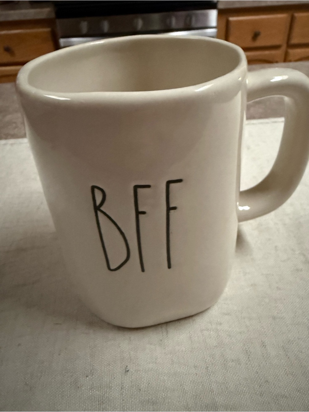 Rae Dunn BFF White Ceramic Coffee Mug - Classic Home Dining Mug